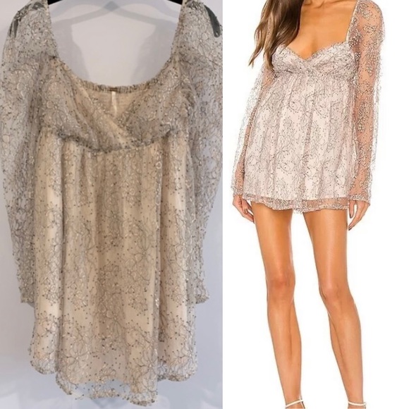 Free People Tops - Excellent Condition, Free People "Heavenly Lace Tunic/Dress", Size Small